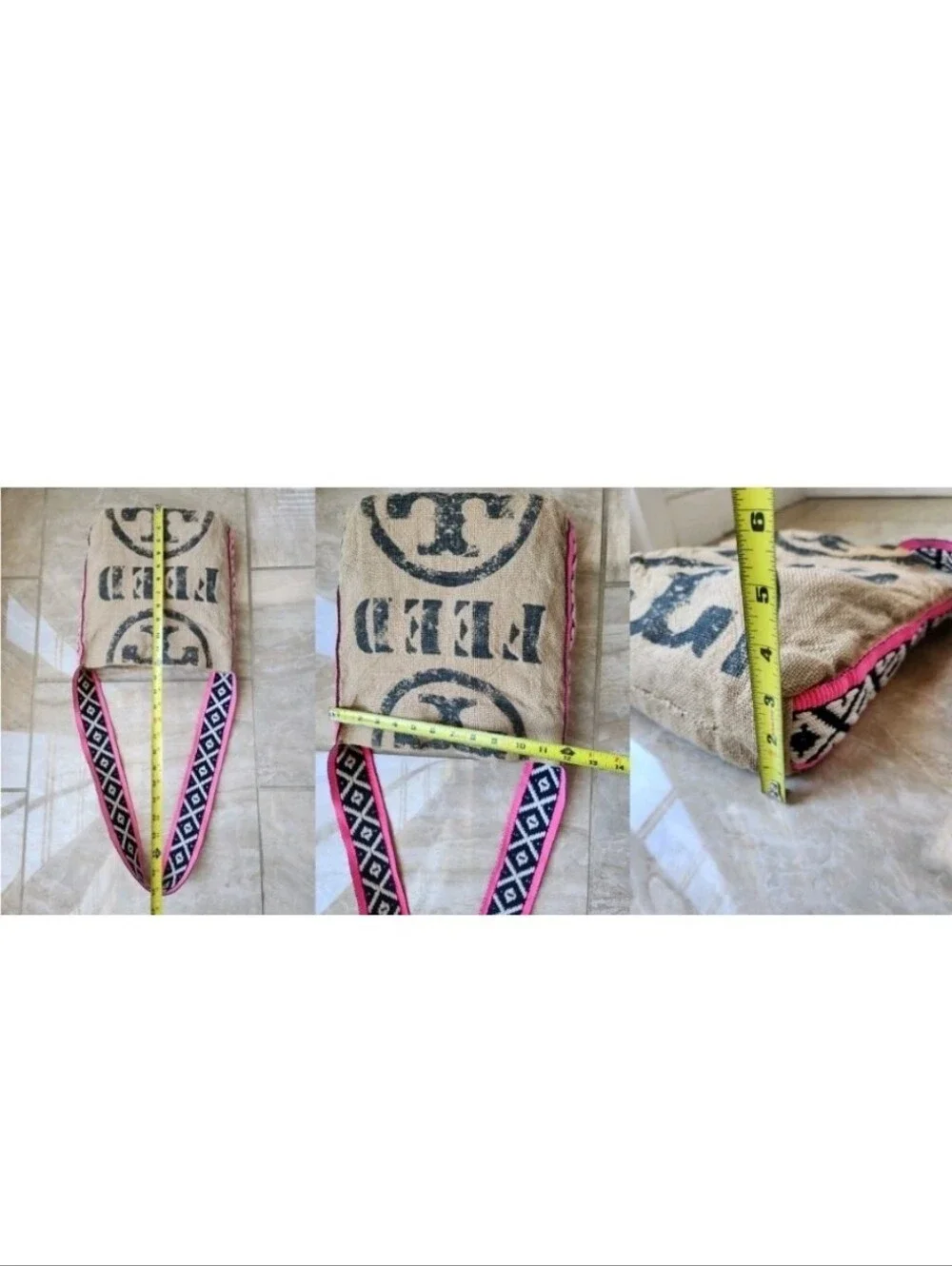 Tory Burch FEED Burlap Crossbody Bag